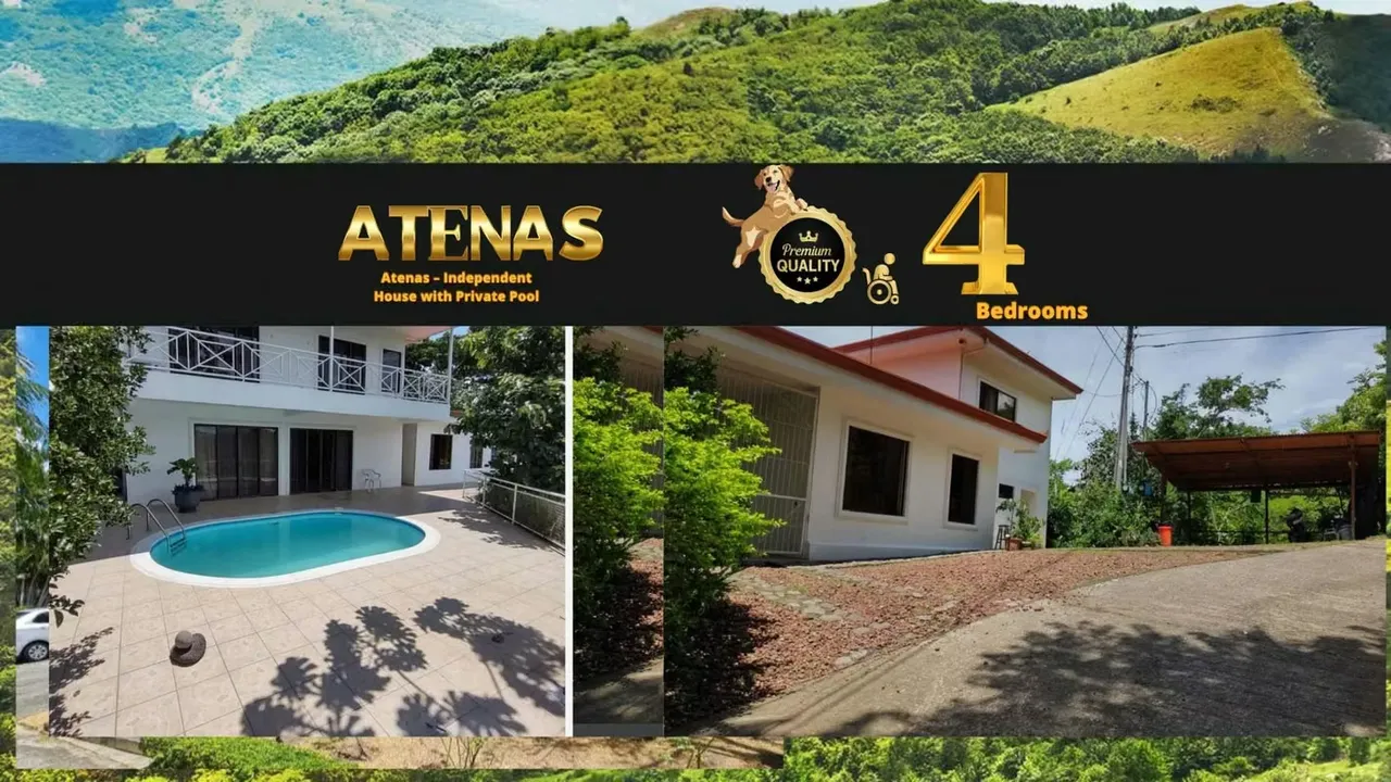 Atenas – Independent House with Apartment and Private Pool, Paved road access,