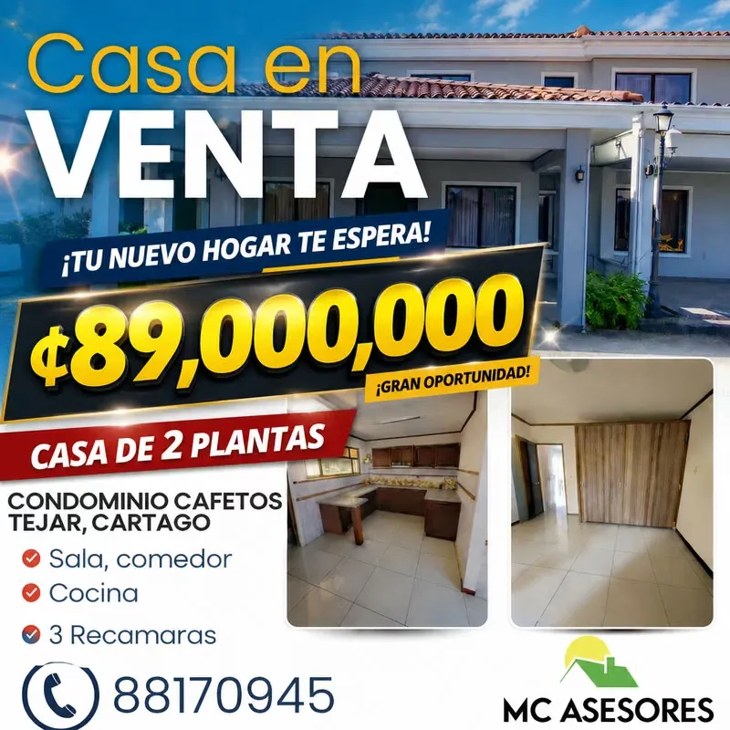Venta Casa Tejar Cartago en Condominio