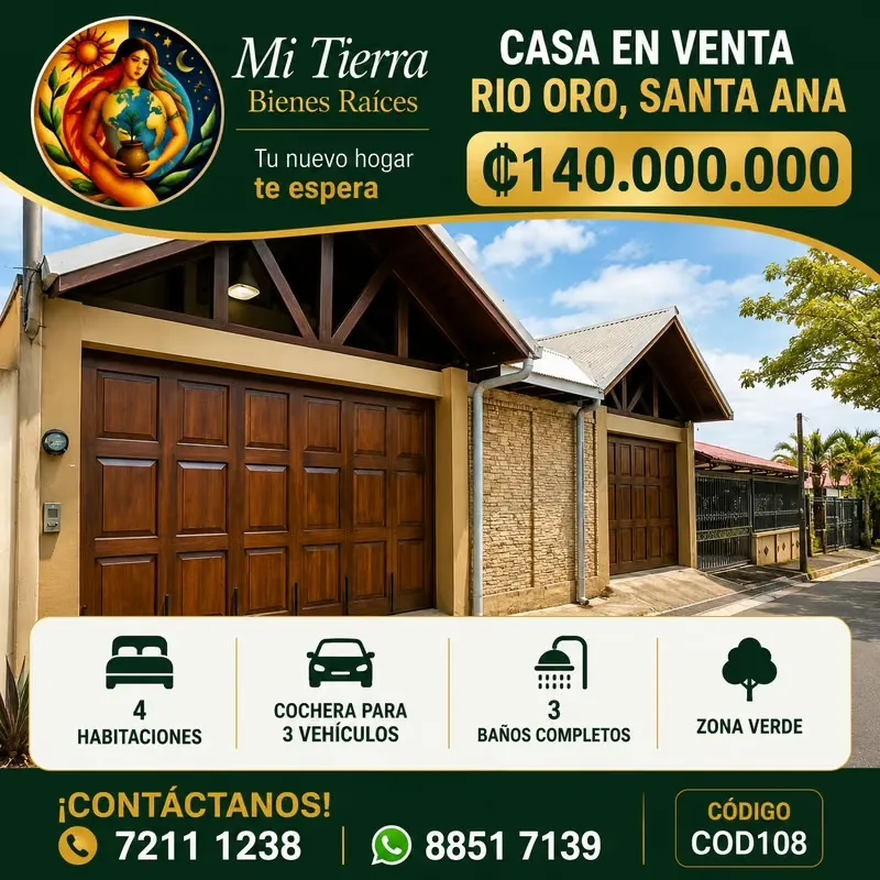 SANTA ANA. RIO ORO. EXCLUSIVA. ESPACIO, CONFORT Y UBICACIÓN PRIVILEGIADA COD 108