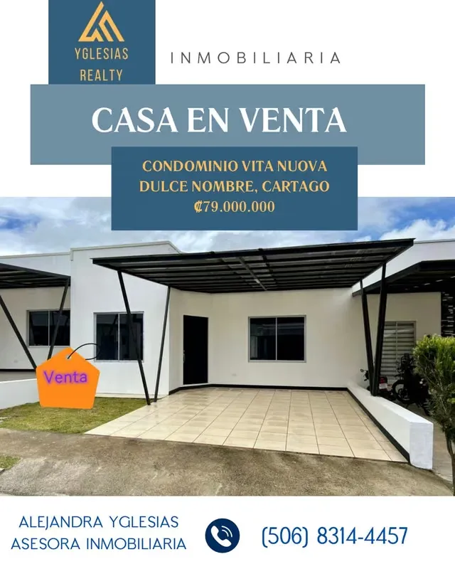 Se Vende Hermosa Casa para Estrenar en Condominio Vita Nouva, Dulce Nombre de Cartago.