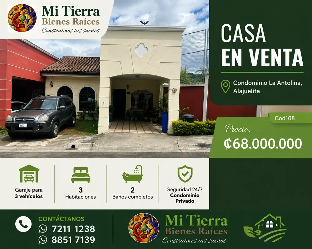 La casa cuenta con un terreno de 140m2 de terreno completamente construidos.