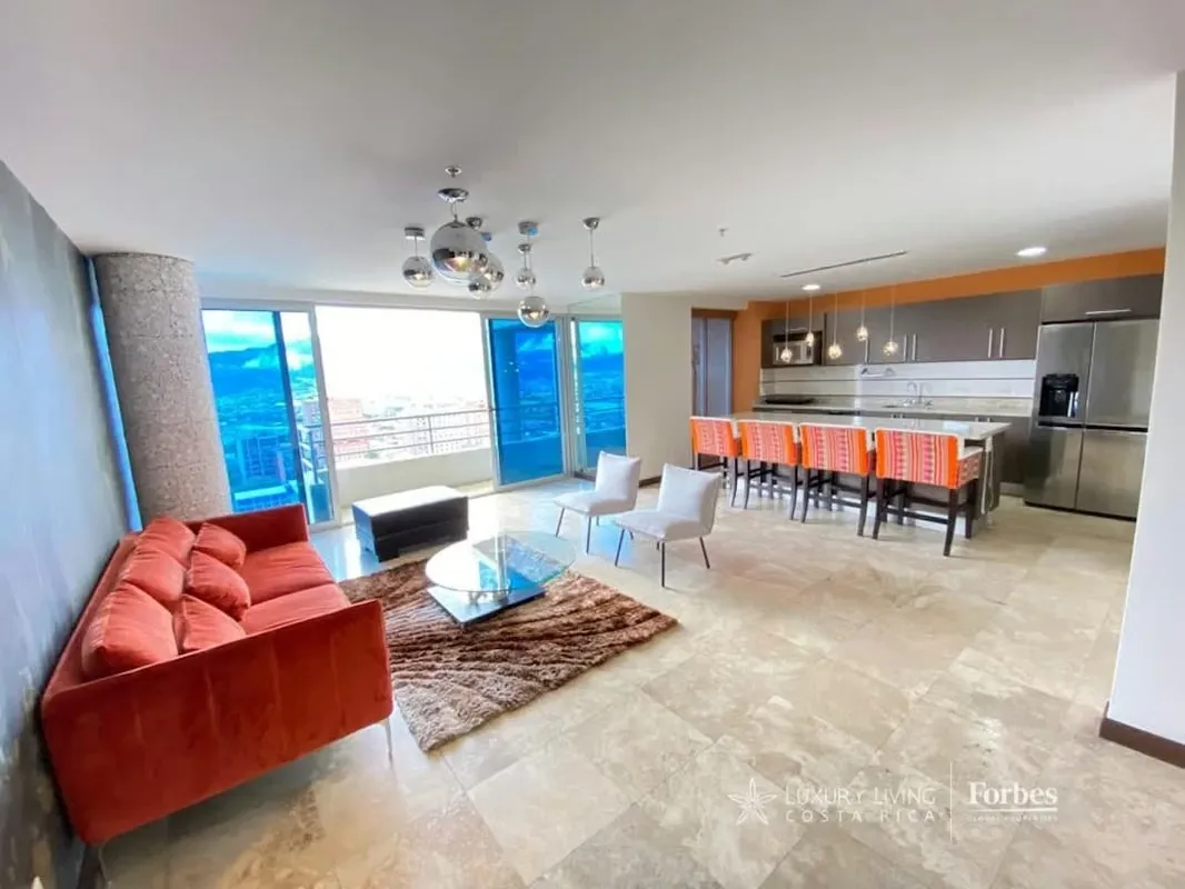 Located on the 26th floor of a modern high-rise in Paseo Colón, one of San José’s most vibrant areas, this exclusive one-bedroom penthouse with cuneen reantal ...