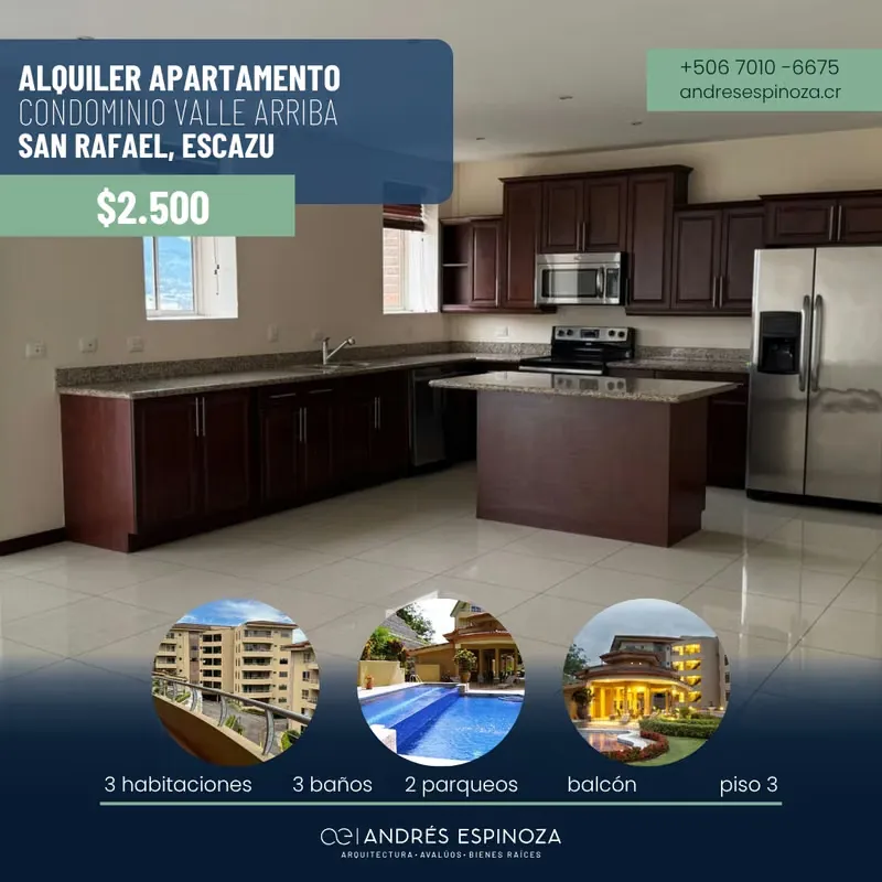 AE ARQUITECTURA |CONDO FOR RENT ESCAZU VALLE ARRIBA AE 1243