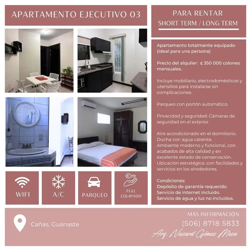 Apartamento amueblado para la venta y alquiler con excelente ubicación.