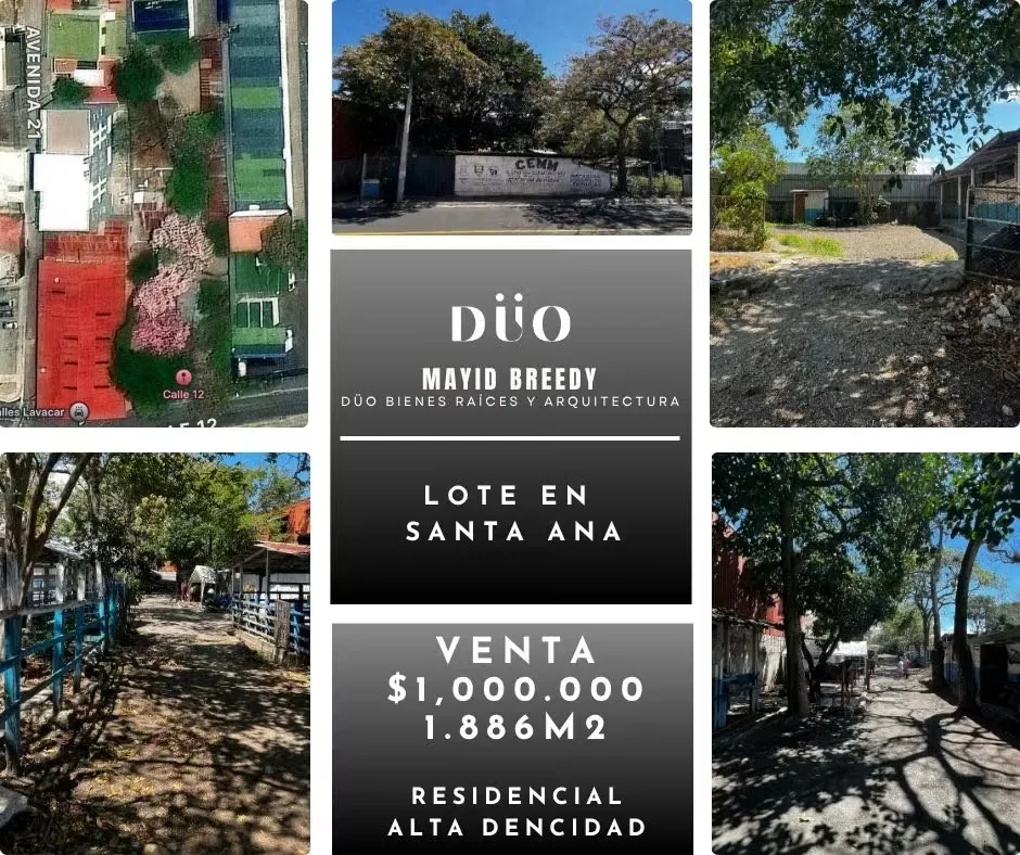¡TERRENO EN VENTA! SANTA ANA 1886 m2