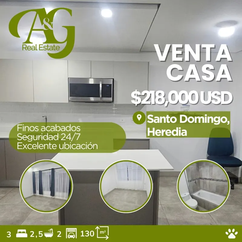 Esta hermosa casa de dos plantas, ubicada en el exclusivo Condominio Bougainvillea, Santo Domingo de Heredia, combina diseño ...