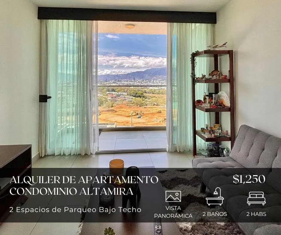 Alquiler de Apartamento con vista y 2 parqueos techados en San Pablo