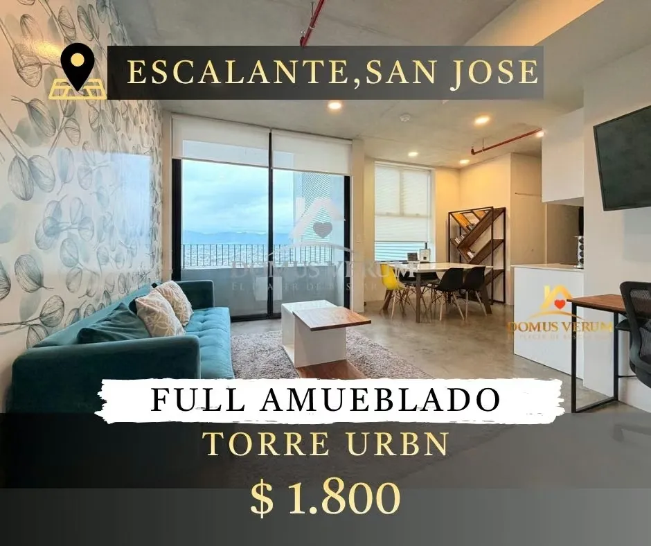 Apartamento amoblado de lujo en alquiler | Torre URBN Escalante | Piso 26 | San José