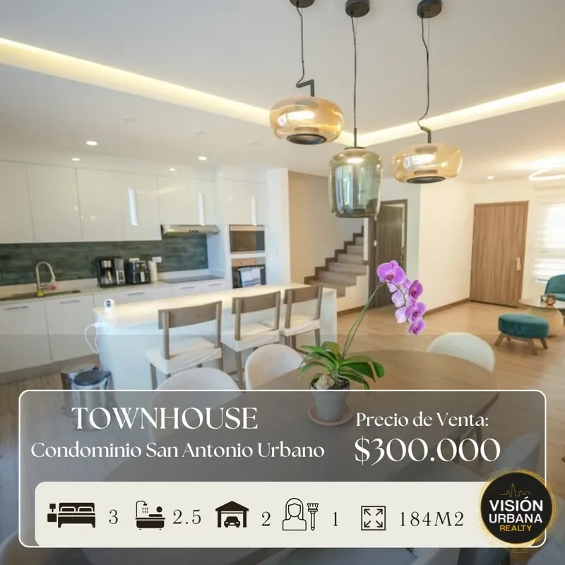 3-bedroom house + maid's quarters in the San Antonio Urbano Condominium. This two-story home is distributed as follows: