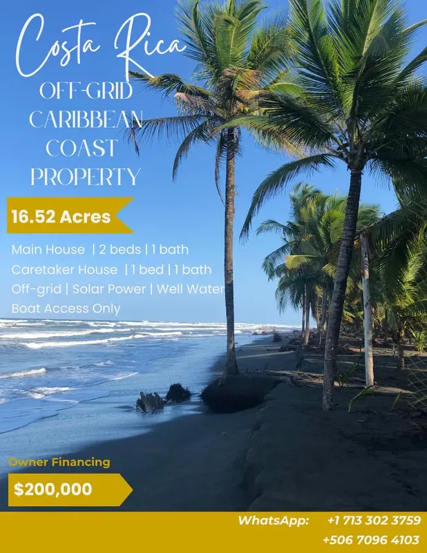 Off-grid (solar + well water) 16.52 acre family property | Barra de Pacuare, Costa Rica