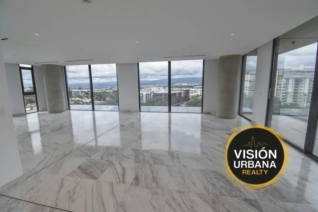 Exclusive apartment in Tower 402 of Avenida Escazú. This apartment occupies an entire floor with 475.43 m² of living space and includes four independent parking spaces, each ...