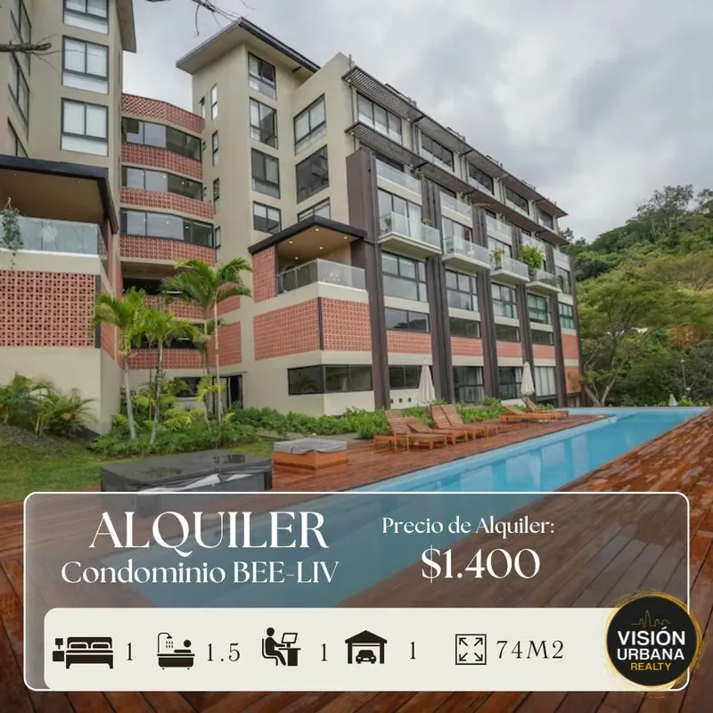 Furnished 1-bedroom apartment in the new BEE-LIV project in Alto de Las Palomas. Located on the first floor, it features 54m² of living space, a 20m² private garden, and one ...