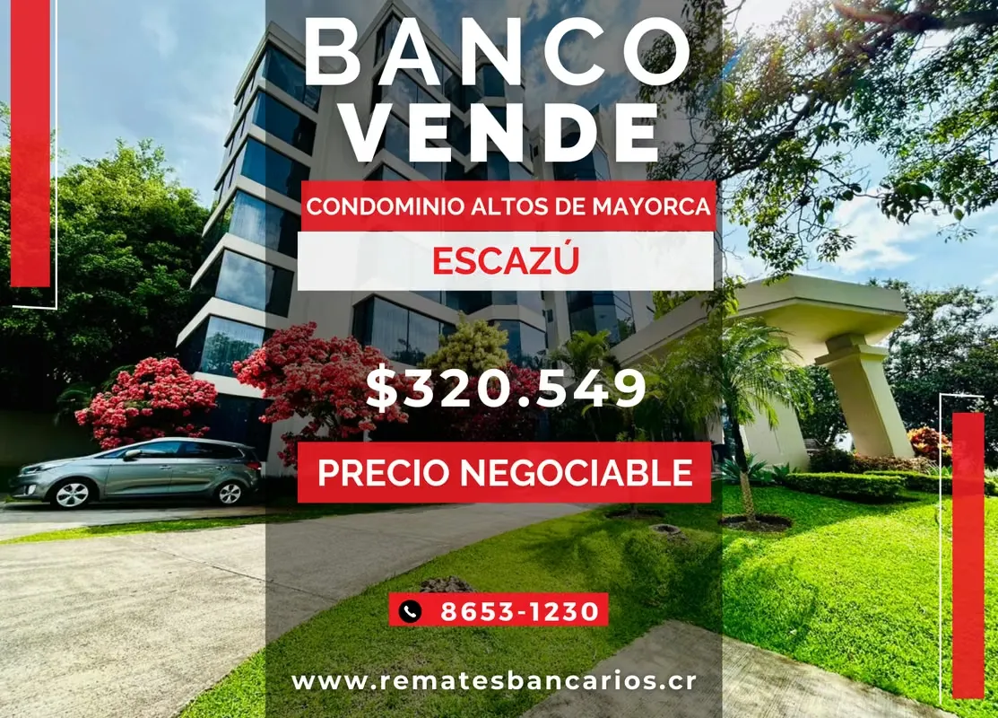 Apartamento en venta, Condominio Altos de Mayorca, Escazú, Remate