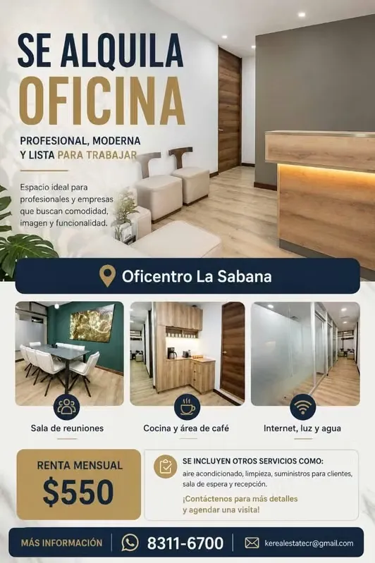 Alquiler oficinas Oficentro Sabana, San José
