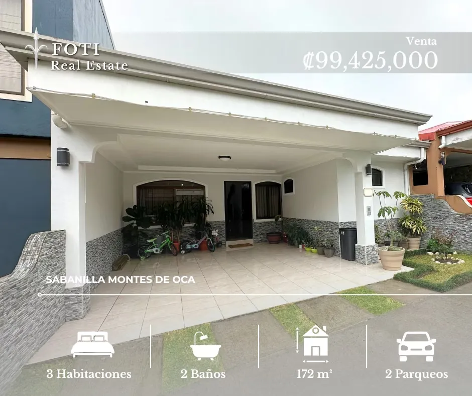 CASA EN VENTA | SABANILLA, CONDOMINIO LOMAS DE MONTES DE OCA
