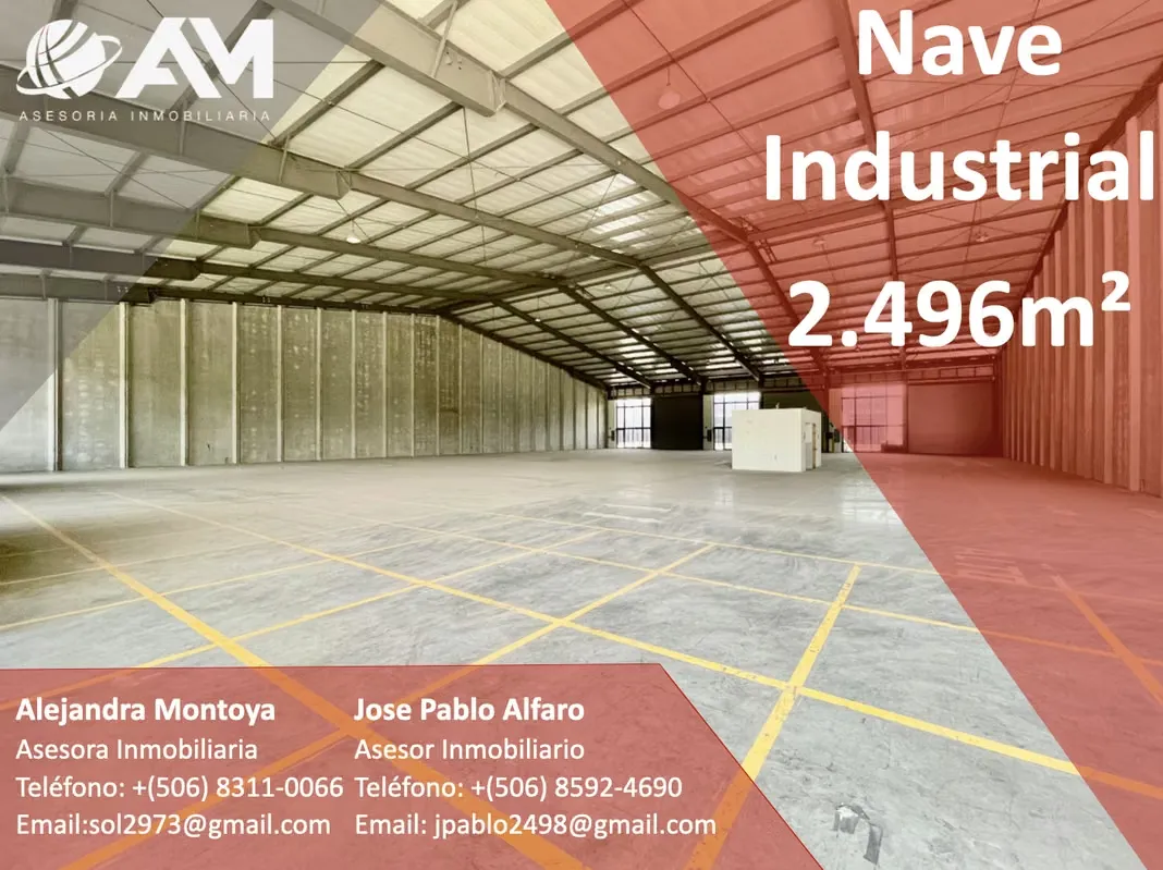 NAVE INDUSTRIAL EN ALAJUELA, 2496m²