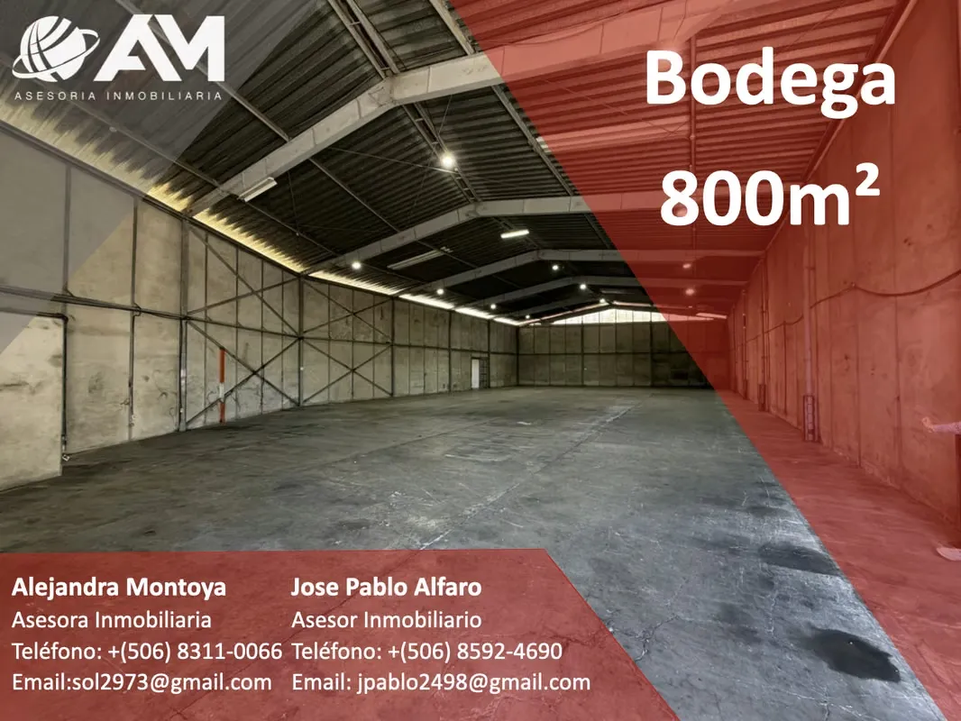 BODEGA EN BARREAL DE HEREDIA, 800m²