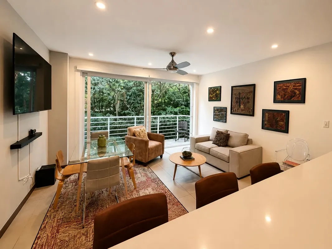 EXCLUSIVO APTO 100M2 2 HABITACIONES EXC UBICACION  AMOBLADO FULL,  ESCAZU