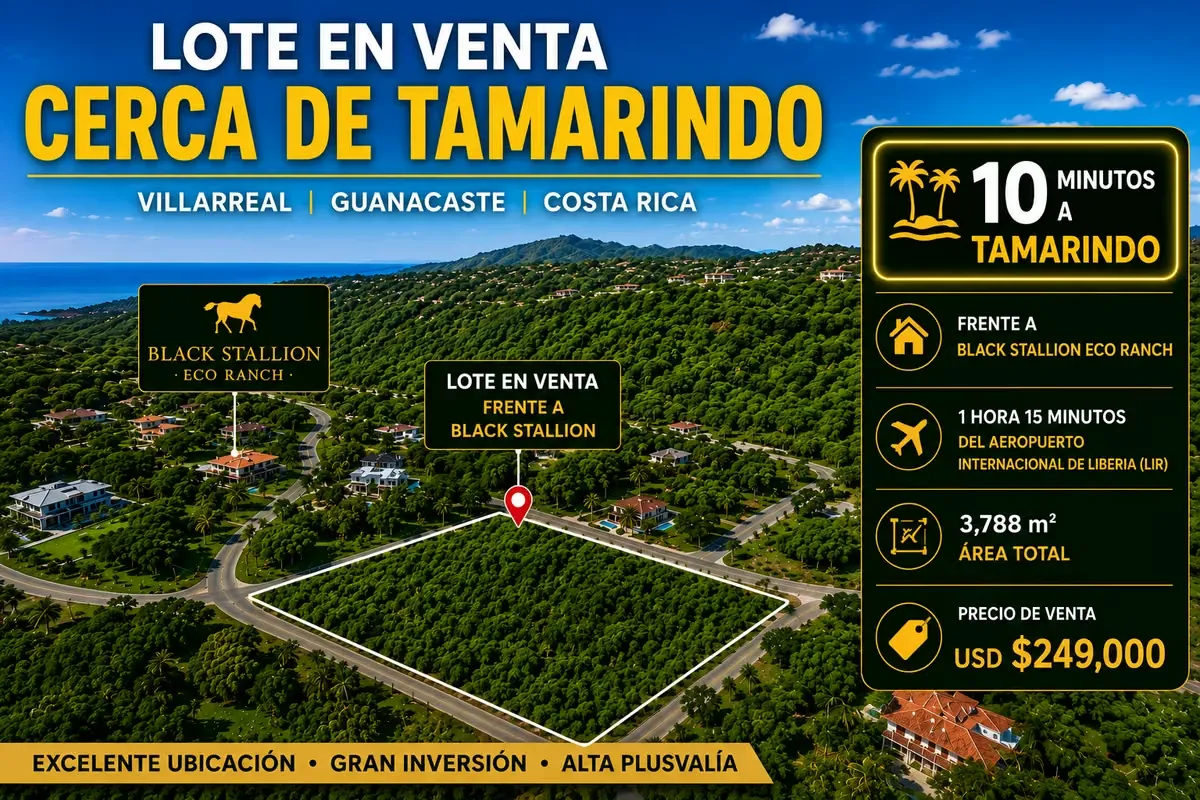 LOTE CERCA DE PLAYA TAMARINDO | 3.788 m² | $249.000 | SE VENDE